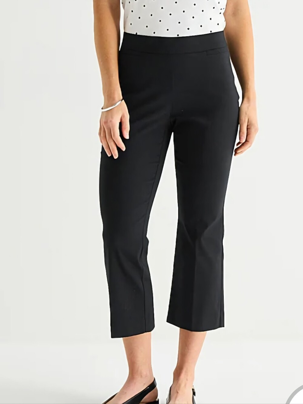 Liz Claiborne Lisa Womens Flare Capri Pant in Black sz 16P 16 Petite